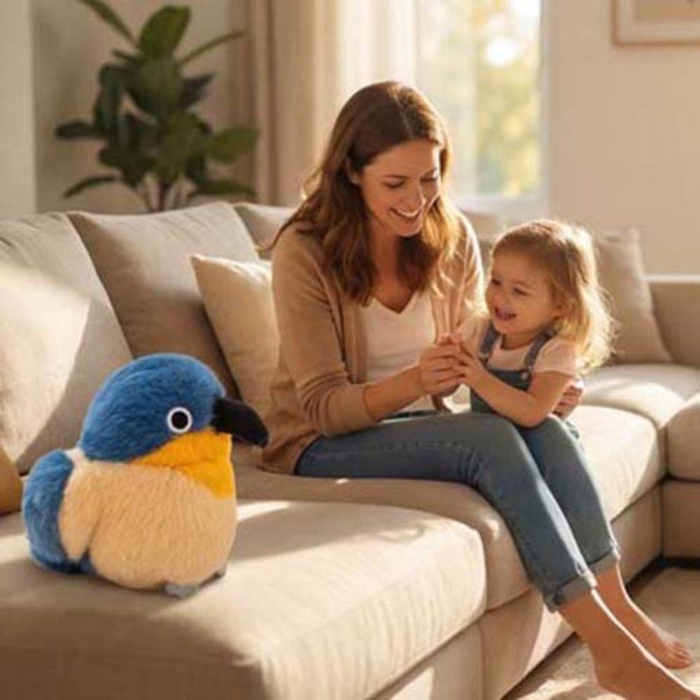 Fluffy Material Bird Plush Toy Colorful Design Stuffed Bird Doll  Interactive Toy