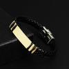 Engravable Leather Bracelet for Men Couple Silicone Rope Bracelets Women Bulk Stainless Steel Jewelry ALN25122608
