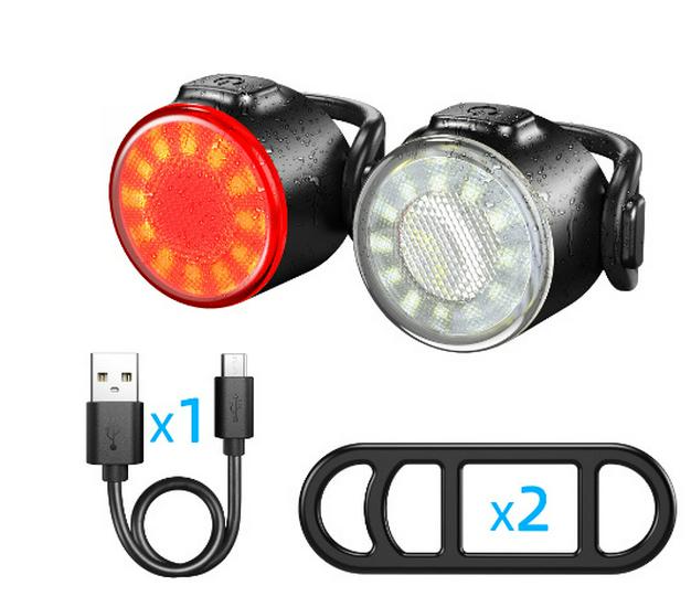 Super Bright Rechargeable Front & Tail Bike Light Set for Night Riding
