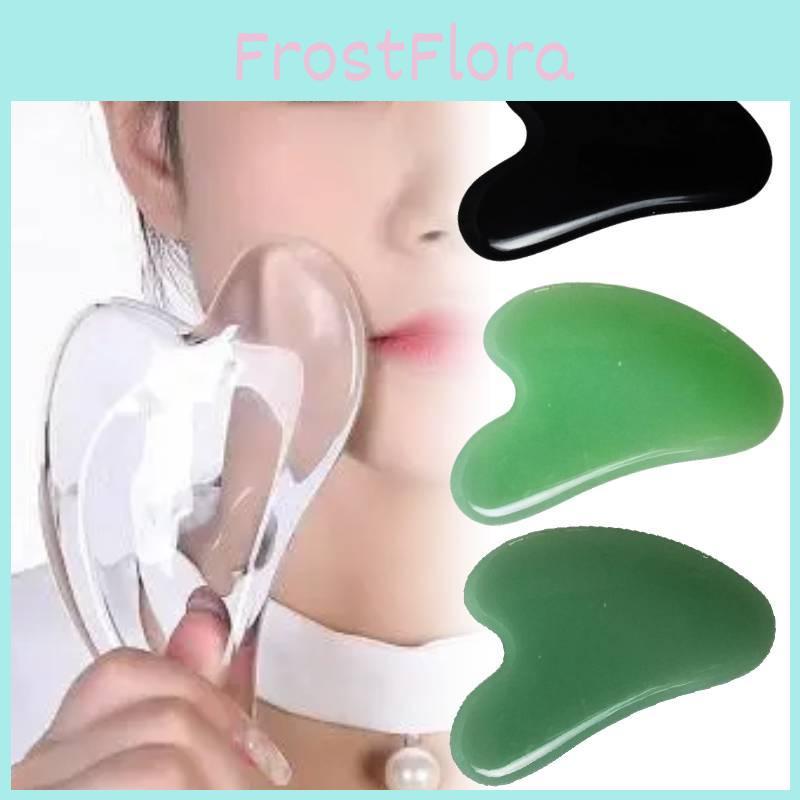 Pink Heart Shaped Crystal Facial Massaging Tool Smooth Jade Roller For Beauty And Wellness
