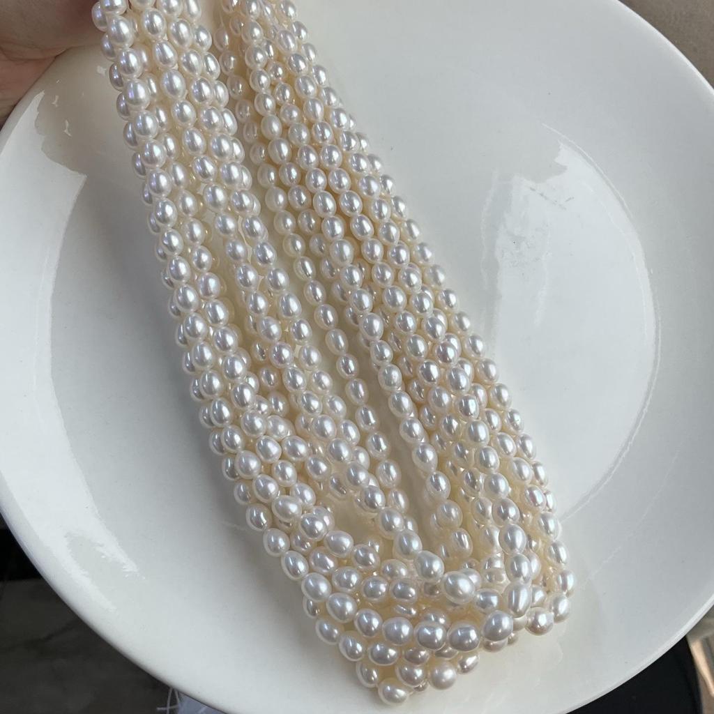 5-6mm Freshwater Pearl Necklace: Smooth, Bright, Fine Luster, Slight Blemishes - Perfect for DIY Jewelry Making.