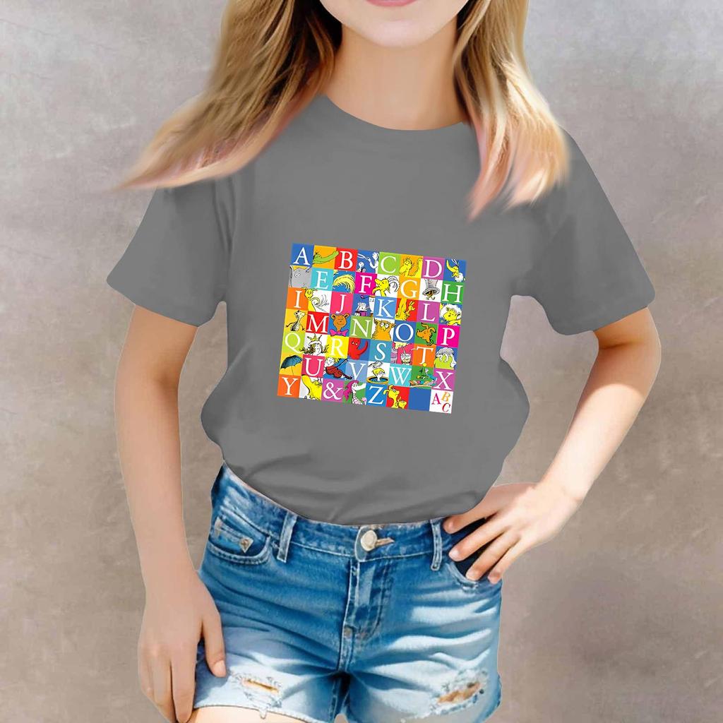 Trička pro batolata chlapce a dívky Dětské topy Dívčí tričko s krátkým rukávem s potiskem