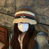 Knitted Beanie Hat for Women Y2K Striped Fisherman Hat Ethnic Style Color Contrast Cap Fashion Female Hat Teens Headwear