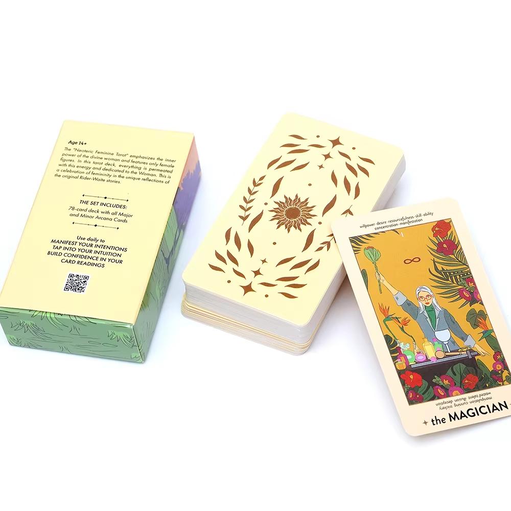 Neoteric Feminine Tarot Cards Modern Borderless Tarot Deck Board Game Oracle Card Funny Delicate Party Supplies for Family Party