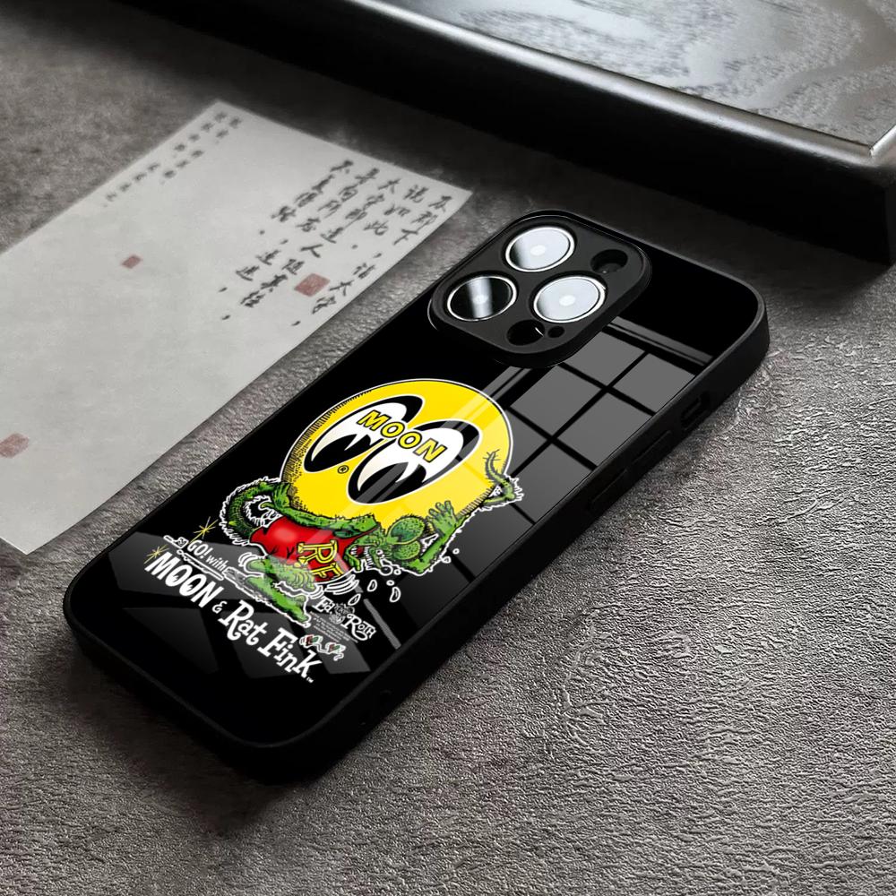 Moon Eyes Phone Case For IPhone 16 Pro Max 15 Plus 14 Pro 12 11 13 Mini X XR XS Max 8 7 Plus SE Glass Cover