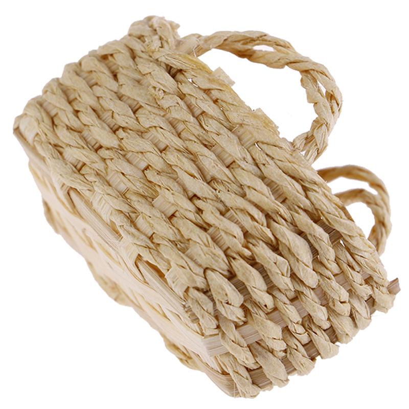 1/12 Puppenhaus Miniaturzubehör Rattanrahmen Handgeflochtener Gemüsekorb