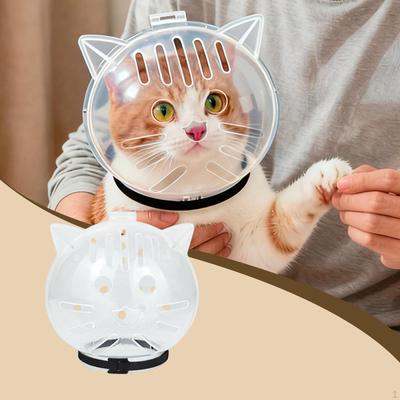 Cat Muzzle Ball for Aggressive Anti Licking Helmet Transparent Pet Mouth Cover Grooming