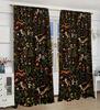 2pcs Forest Animal Floral Print Curtains Summer Scenery, Rod Pocket for Living Room Kitchen Bedroom Decor Curtains Living Room