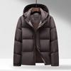 Mens Hooded Detachable Down Jacket Winter Warm White Duck Puffer Coat Youth Casual Outdoor Use