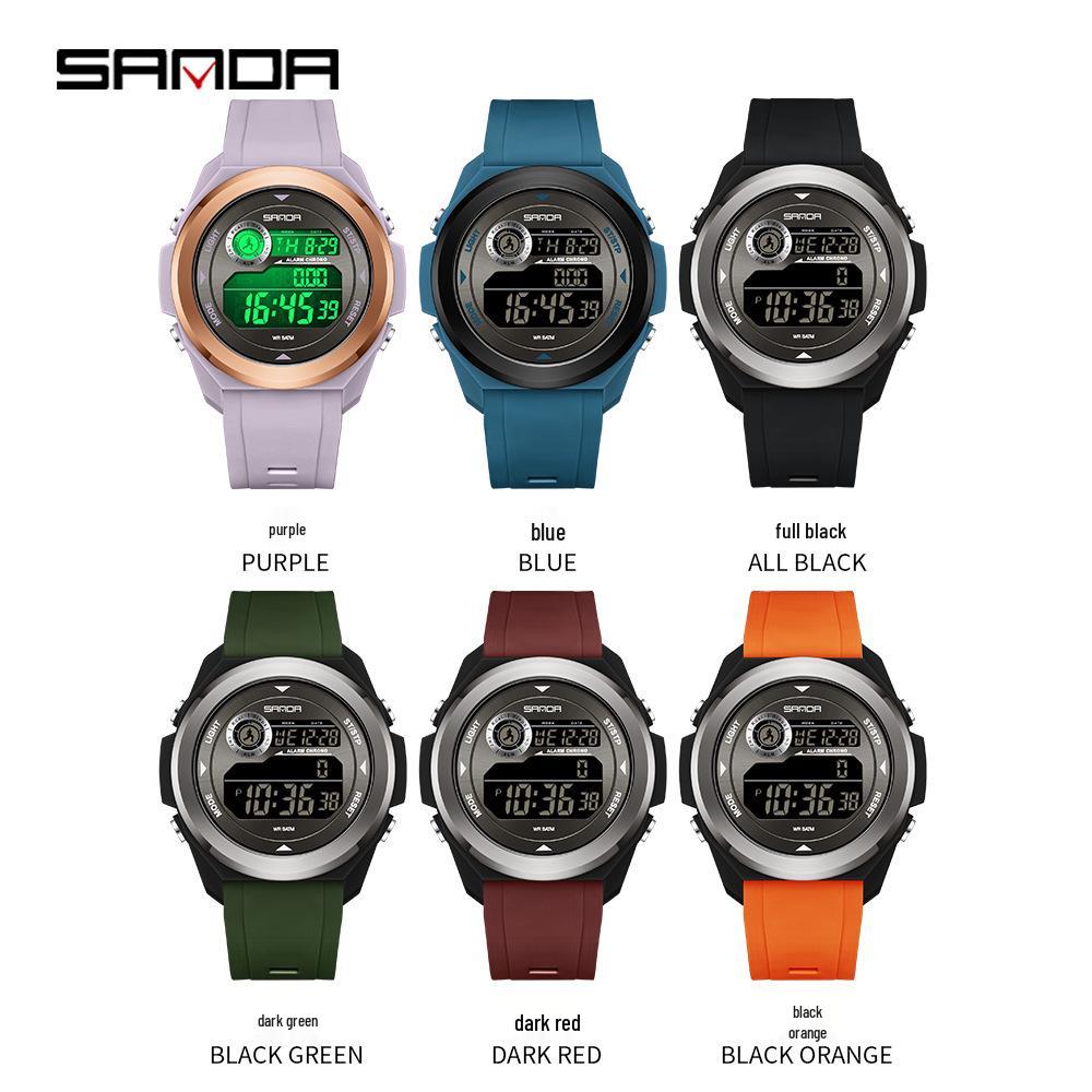 SANDA Unisex Sports Watch: Perpetual Calendar, Alarm, Dual Time Zones, Pedometer.