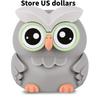 Electronic Owl Counting Piggy Bank Cute Animal Shape Automatic Saving Gifts Pot