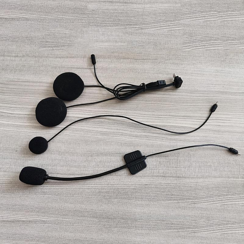 

Motorcycle Intercom Earphone Microphone Accessories Motos Helmet Bluetooth Headset Type-C Interface Universal Dual Mic чёрный