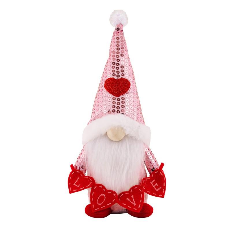 Valentine's Day Glitter Gnome Plush Elf Decorations Mr and Mrs Handmade Scandinavian Tomte for Valentine's Day Home Decoration