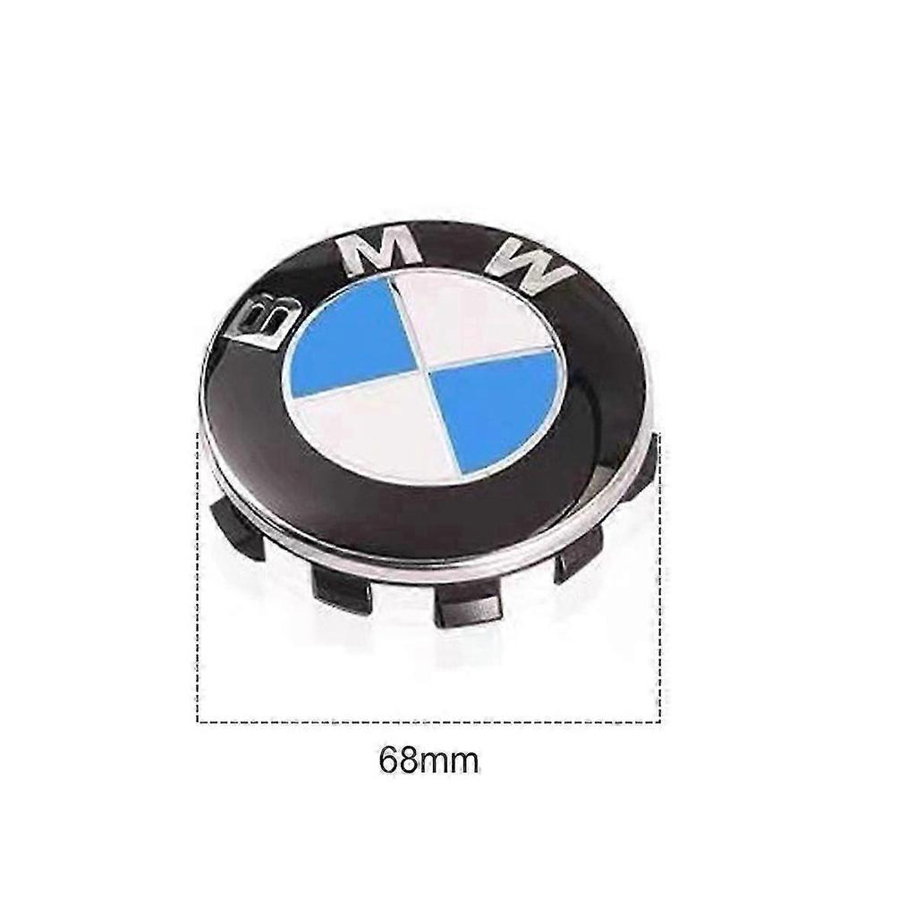 Set of 4 blue hub cover Compatible with BMW center wheel ABS car accessories - 68mm