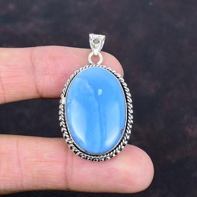 Owyhee Blue Opal Gemstone Pendant 925 Sterling Silver Pendant Handmade Pendant Owyhee Blue Opal Jewelry Latest Design Pendant Gifts for Her