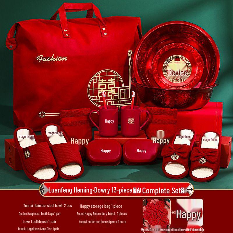 Luxurious Bridal Dowry Set: Practical Wedding Tea Ceremony Cups & Departure Treasure Pot