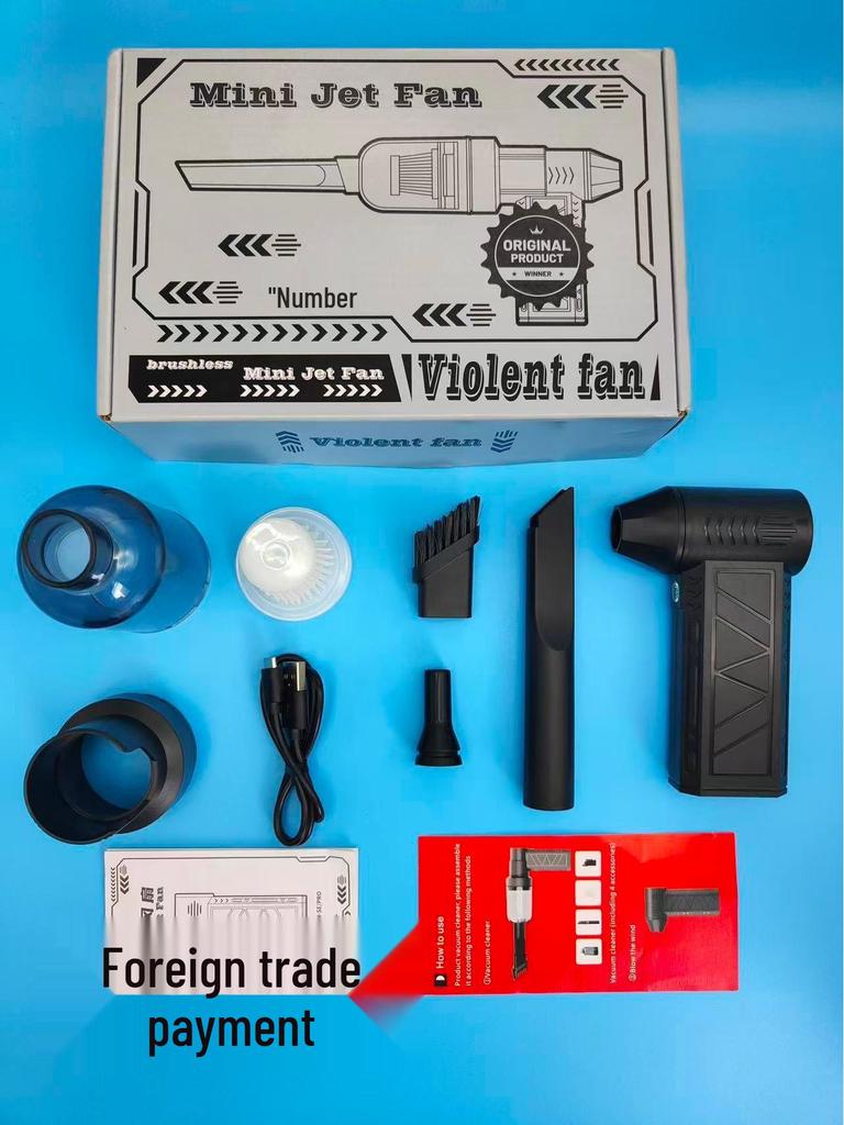 Violent Mini Handheld High-Speed Brushless Turbine Fan for Camping and Dust Blowing