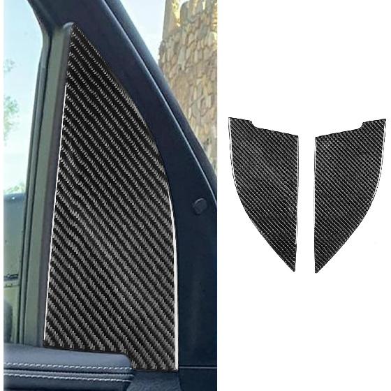 4pcs Carbon Fiber Car Window Lift Switch Cover Stickers Compatible with Dodge RAM 1500/2500/3500 2019-2023 Crew Cab, Door Glass Control Panel Trim