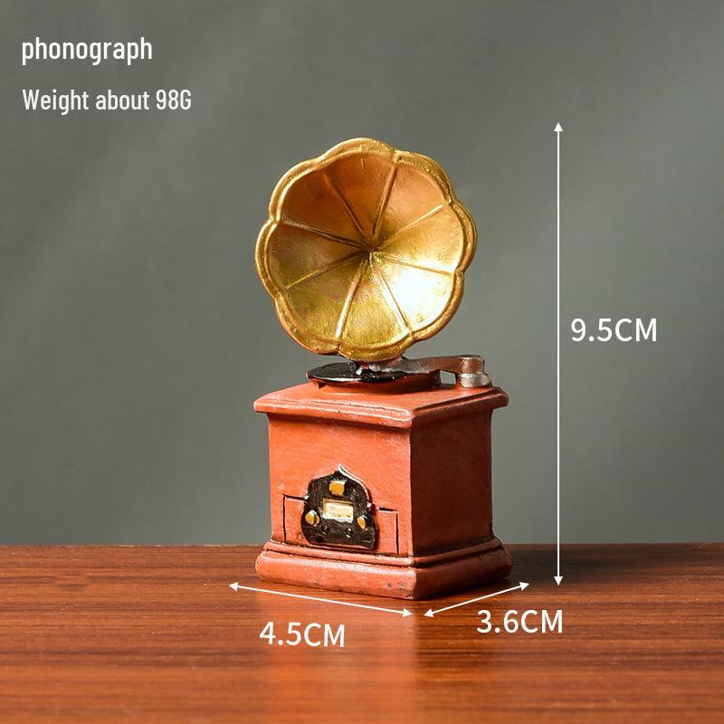 Резиновые фигурки ретро-граммофона и камеры для домашнего декора и фотореквизита