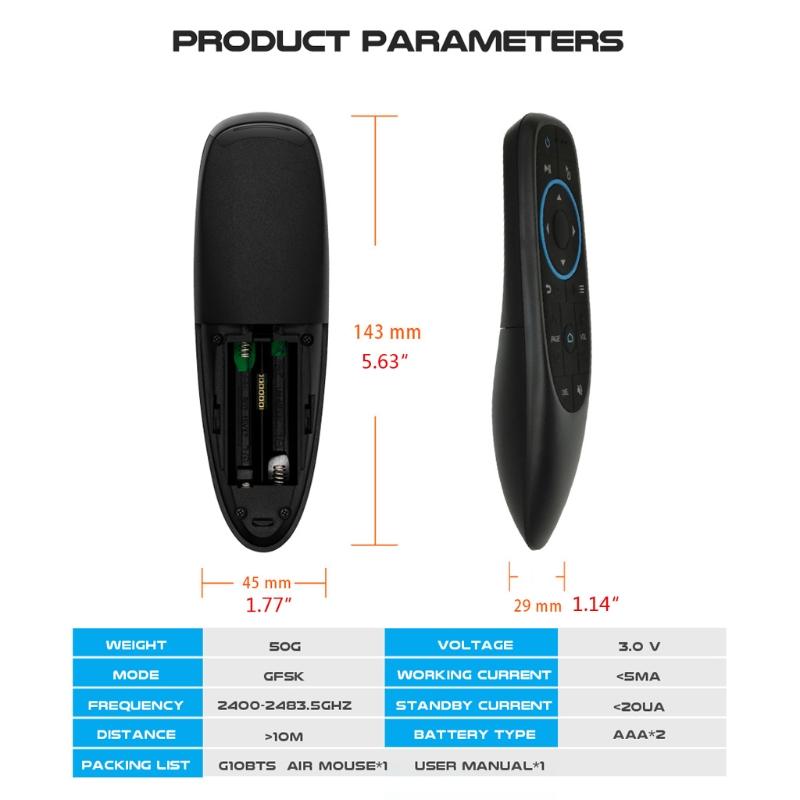 G10BTS Bluetooth-compatible Remote Control Wireless Air Mouse 6-Axis Gyroscope Wireless for Smart Remote For Smart TV Bo