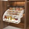 Anti Deformation 3-Tier Pull Down Spice Rack Retractable High Lift Pull Down Shelf  for Top Cabinet