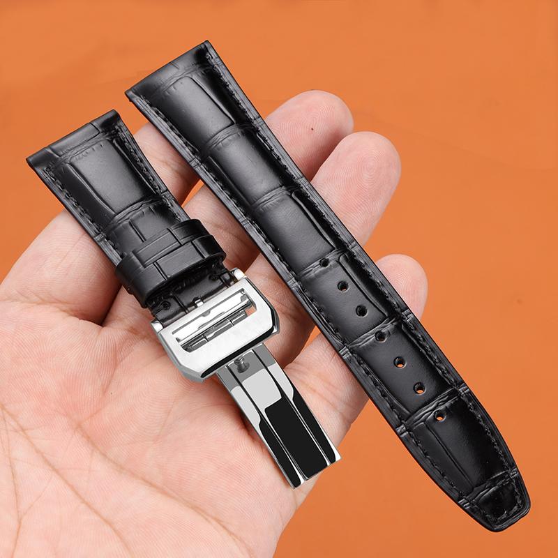 22mm 20mm Genuine Leather Alligator Texture Watch Band for IWC Portofino Men's Watch, Soft Comfortable Replacement Strap, Luxury