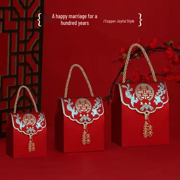 Свадебная бонбоньерка в китайском стиле высокого класса - Дизайн «Большой красный» Large, 20 pieces