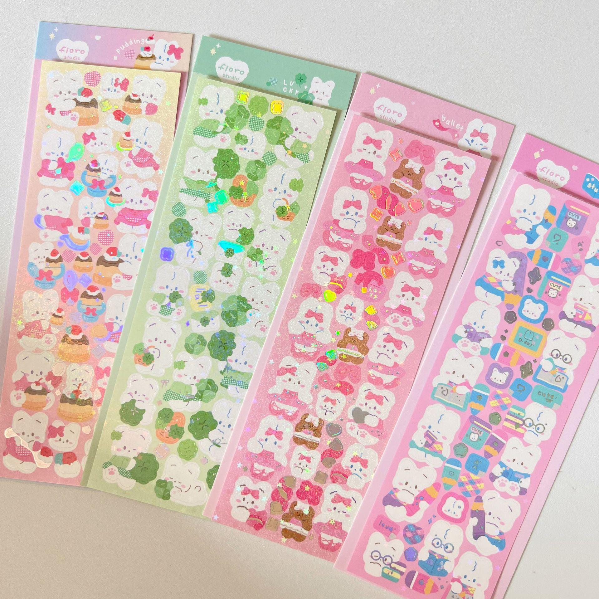 Корейская популярная милая наклейка с изображением медведя из мультфильма Лазерная — фото 4