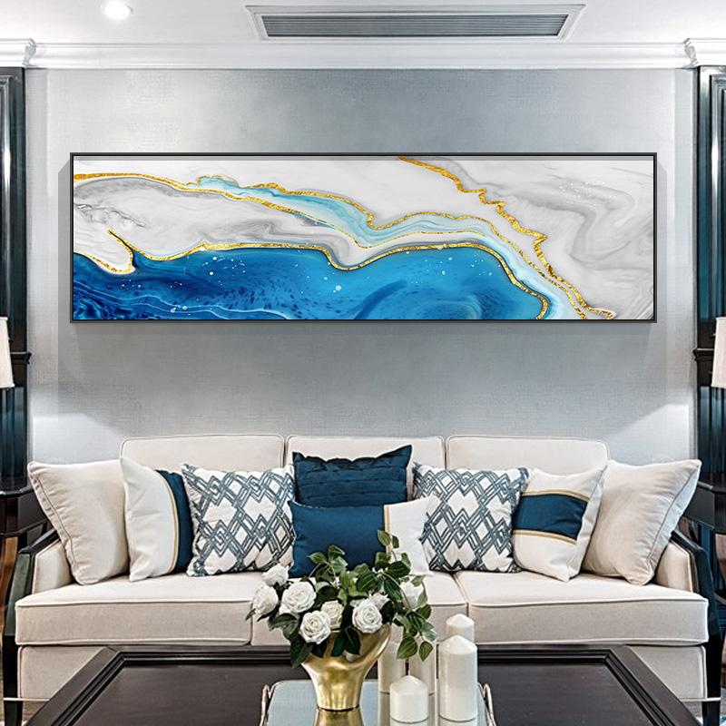 Abstrakte arktische Gletscher-Leinwandmalerei, Poster und Drucke, einzigartige blaue Strömungen, Wandkunstbilder für Wohnzimmer, Schlafzimmer, Heimdekoration