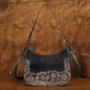 Johnature Retro Embossed Shoulder Bags Genuine Leather Women's Bag Versatile Cowhide Handmade Handbag