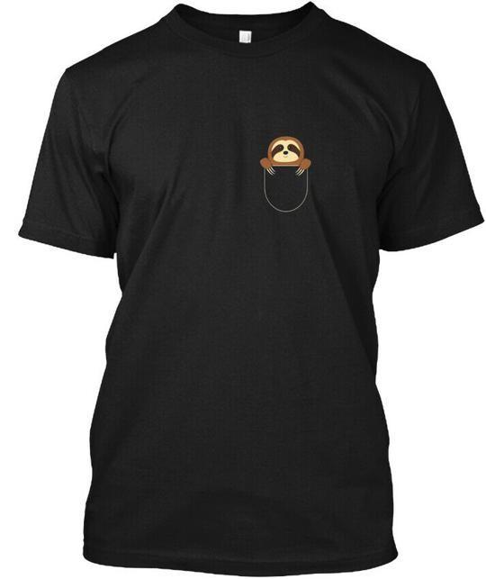 Chillin Sloth Pocket Funny T-Shirt Made in the USA Size S to 5XL XL