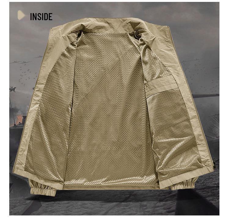 2025 Bestseller: American Style Men's Windproof Waterproof Stand Collar Jacket for Spring & Autumn - Versatile Casual Sport Outdoor Outerwear.