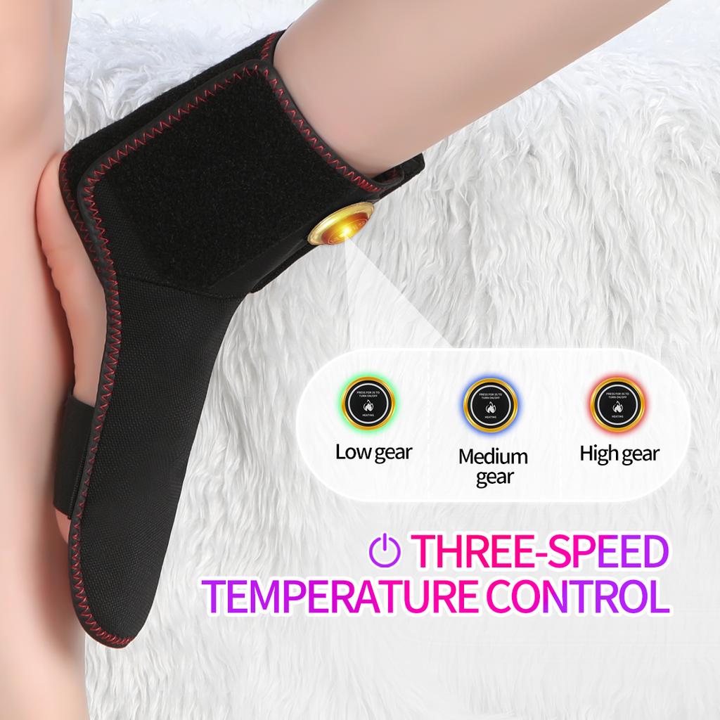 Heated Ankle Massager 3 Heating Modes & Timer Function Achilles Tendonitis Relief Sprain Recovery Sports Ankle Sprain Stabilizer