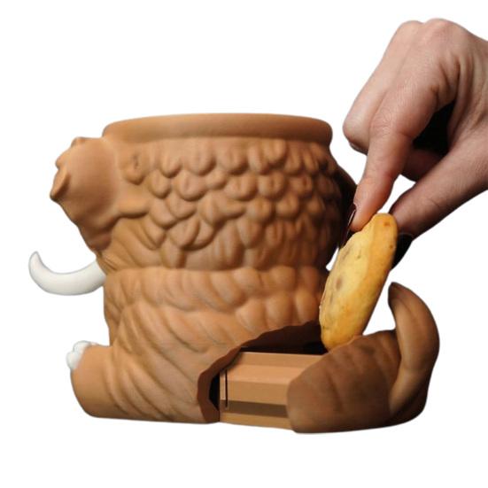 Ice Cream Cup Comfortable Mammoth Ice Cream Holder with Built-In Spoon Trough Fits Standard Ice Cream Cups Gift for Ice Cream Lovers