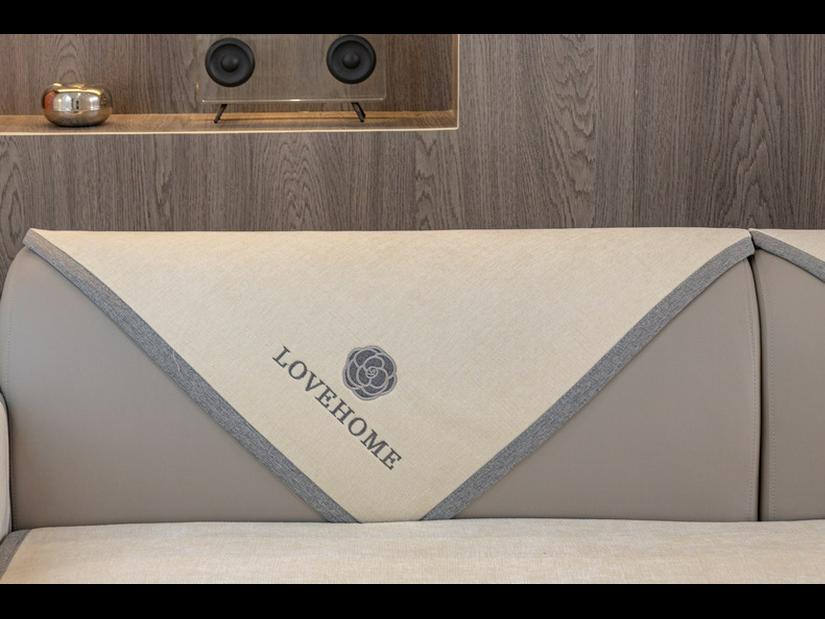 Einfarbiger, rutschfester Sofakissenbezug aus Chenille mit Stickerei