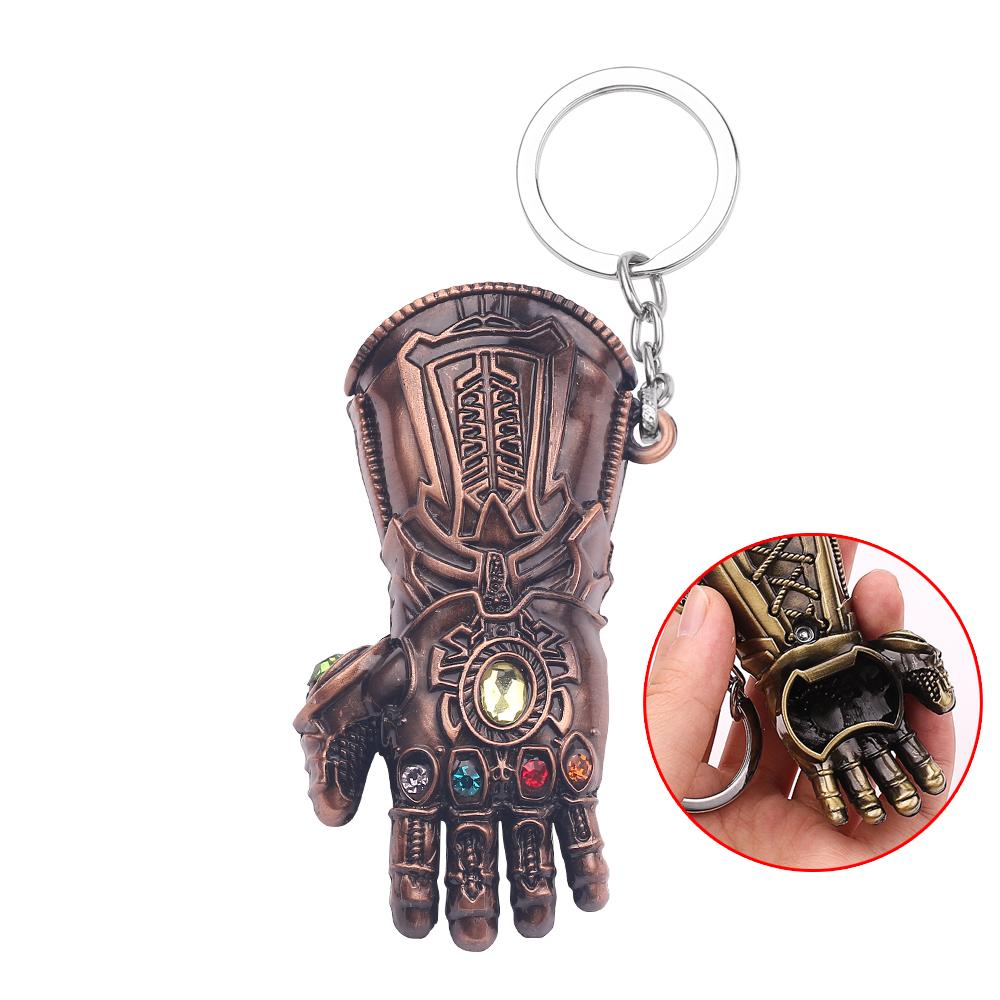 Avengers Thanos Infinity Stones Gloves Bottle Opener KeyChain Jewelry Infinity Gauntlet Keyrings Backpack Key Holder