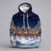 Autumn Winter Large Christmas Series Digital Printed Pattern Hoodie Warm Comfortable Versatile Men Women Christmas Atmosphere Casual Hoodie