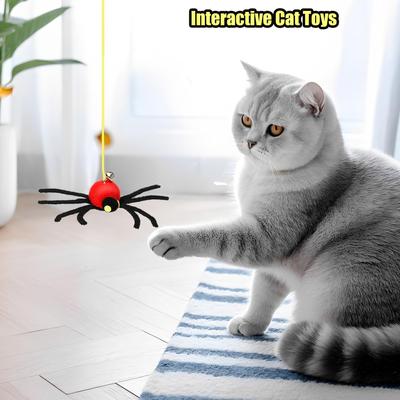 Hanging Cat Toy Elastic Rope Interactive Spider Design Door Swing Cat Teaser Elastic String Spider Game Interactive Cat Toys