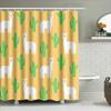 Outdoor Shower Curtain With Cute Llama Cactus Design For Bathroom Decor In Yellow Green Pattern Free Shipping Worldwide