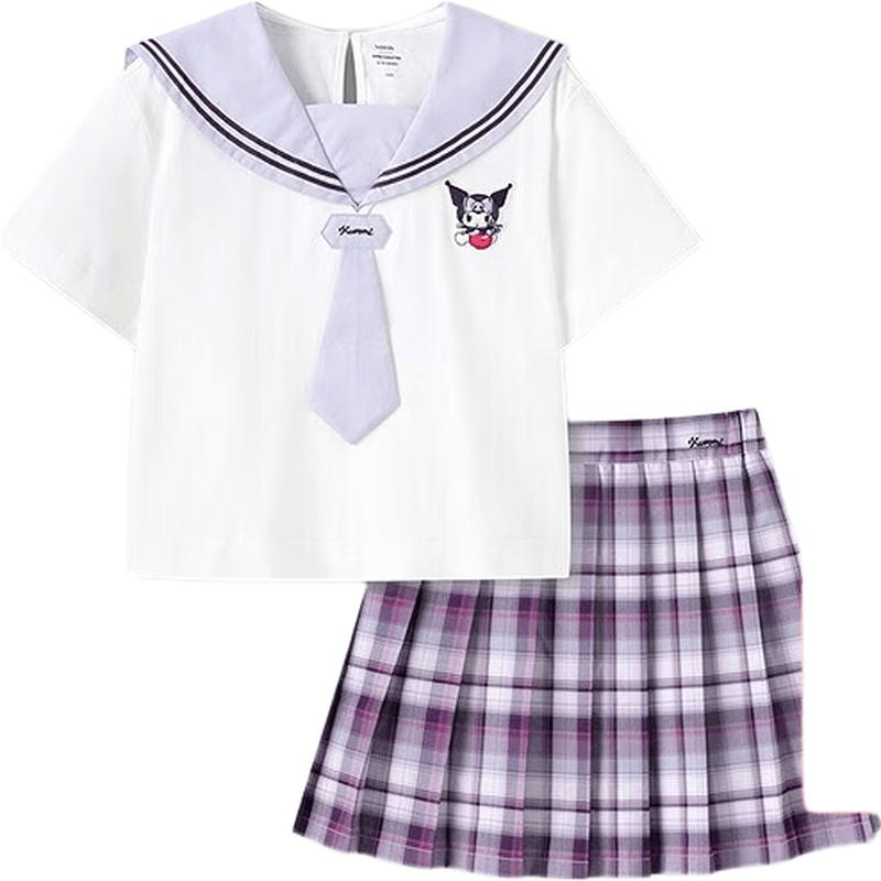 Balabala Girls' Kuromi Print Summer Two-Piece Set