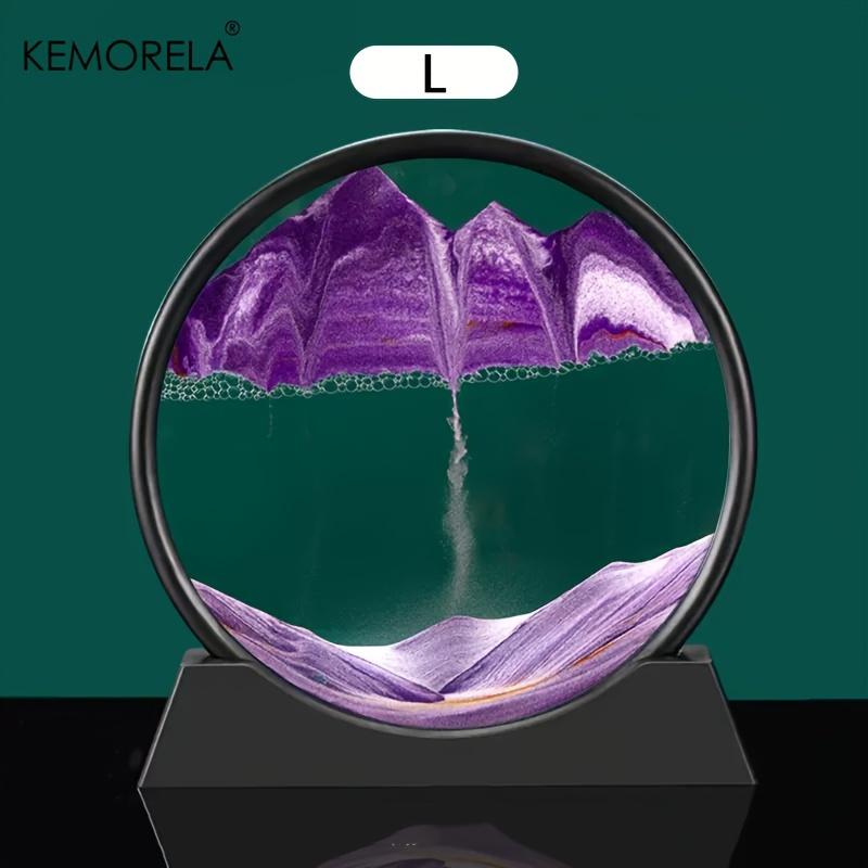 Tablou 3D cu Nisip Mișcător 26CM 12 Inch Rotund Sticlă Peisaj Marin Nisip Curgător Clepsidră Artă Nisip Curgător Decor Acasă