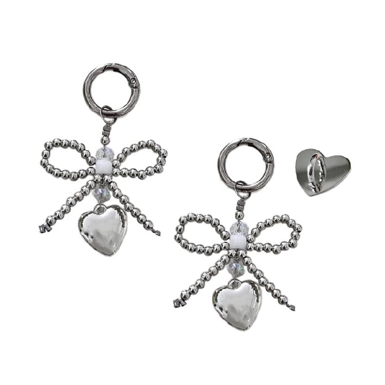 Lovely Keychain Pendants Sturdy Alloy Bowknot with Elegant Charm Bag Accessories for Trendy Ladies Women Daily Use