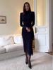 2025 Autumn Elegant Black Slimming Lace Dress for Women