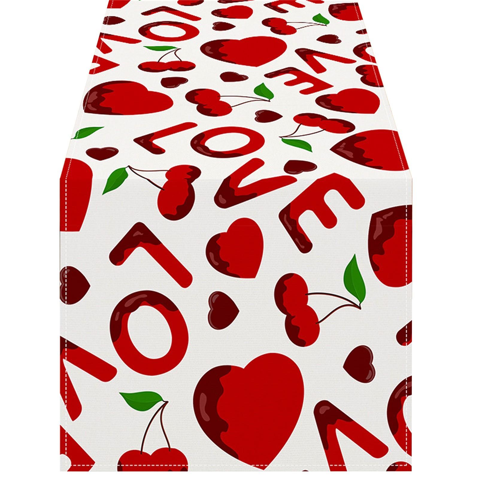 

Льняная скатерть, милая скатерть в форме сердца, нескользящая скатерть, подходящая для украшения вечеринки