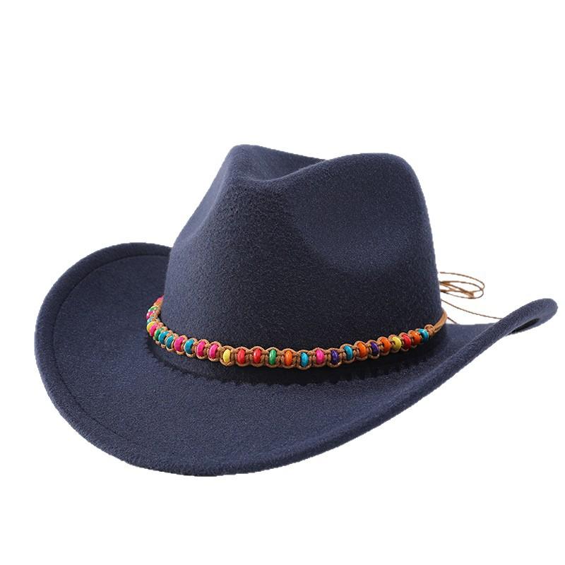 Men's and women's curled brim, ethnic style top hat, European and American French jazz hat, British style warped edge cowboy hat, men's and women's ha