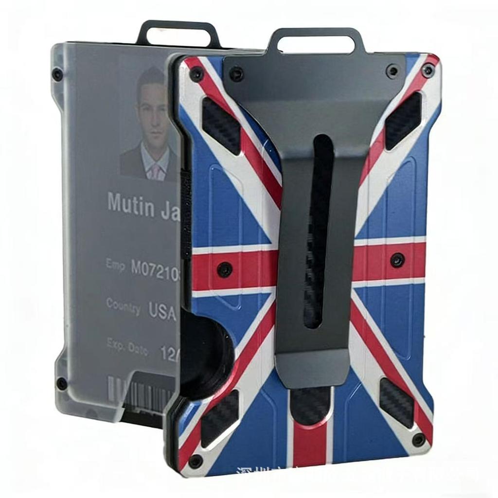 Nuovo stile Custodia Porta Badge Lavoro in Metallo RFID Trasparente con Clip