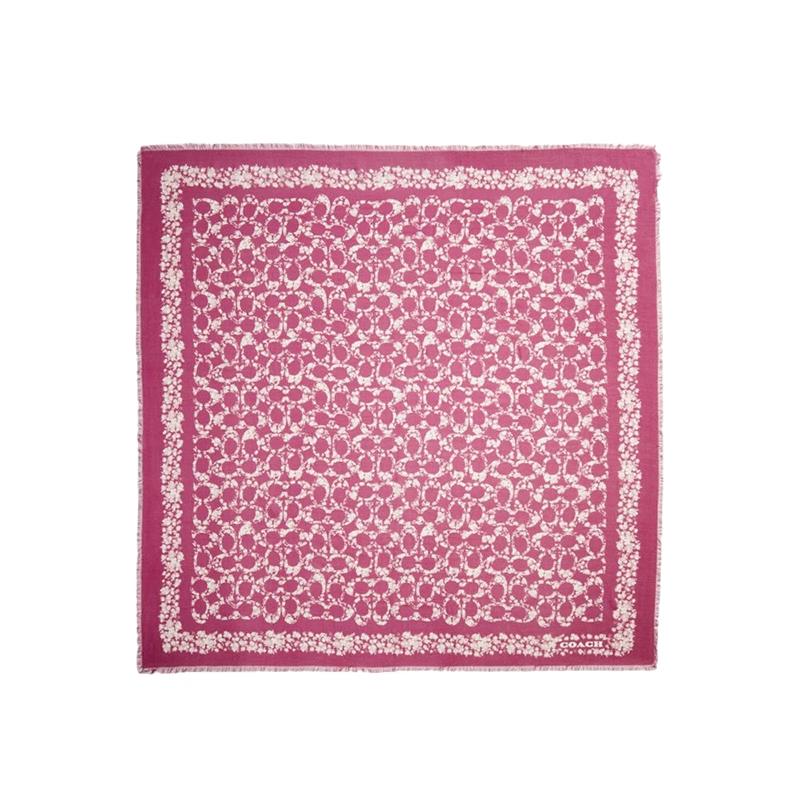 COACH Rose Ranch Print Square Scarf One Size