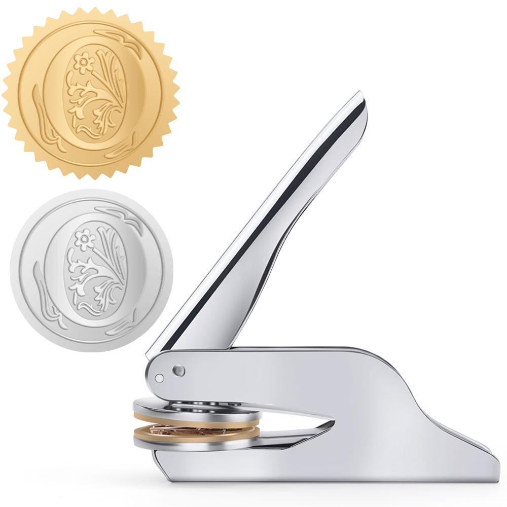 26-Buchstaben-Prägeprägestempel - Handgehaltener Prägestempel, am besten für Bücher, Briefumschläge, Servietten, florale Ex Libris, tolles Geschenk für Buchliebhaber