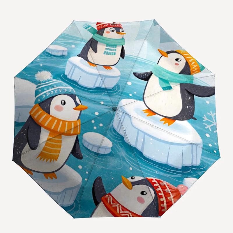

1pc Penguin Iceberg Automatic Open/Close Umbrella, Windproof, Folding Compact Umbrella with Lightweight Design for Women/Men150