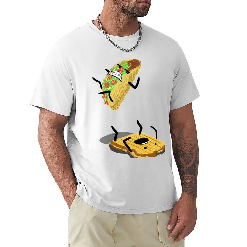 Taco Vs Grilled Cheese Sandwich TShirt Casual All Match Tee Shirt for Unisex